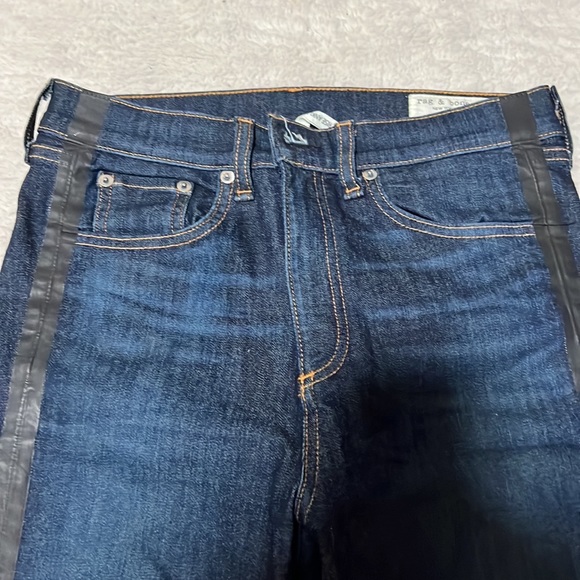 Rag and Bone High Rise Contrast Stripe Skinny Jean - Picture 9 of 10